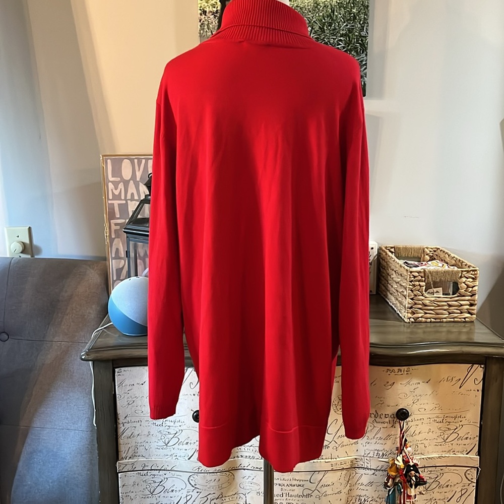 CALVIN KLEIN RIBBED TURTLENECK SWEATER HOLIDAY RED PLUS SIZE 2X - Picture 5 of 13